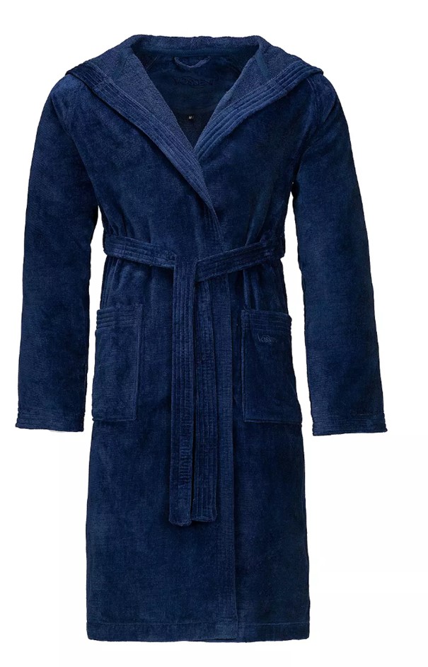 Bademantel TEXAS blau Frottee